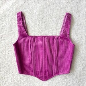 Pink Nasty Gal City Scouts boned corset top with zipper back Womens 0 NWT